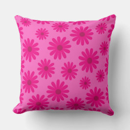 Cojín Decorativo daisies modernos de mediados de siglo patrón retro