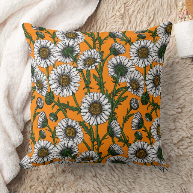 Cojín Decorativo Daisies on naranja (Manta)