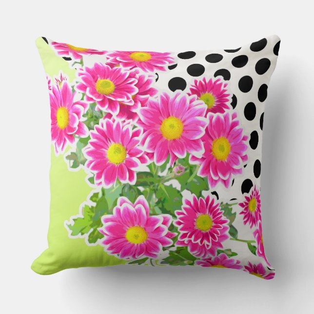 Cojín Decorativo Daisies rosados / Asters Bouquet + tus ideas (Anverso)