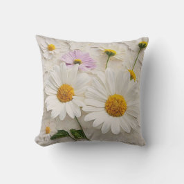 Cojín Decorativo Daisies y Cosmos en papel con problemas