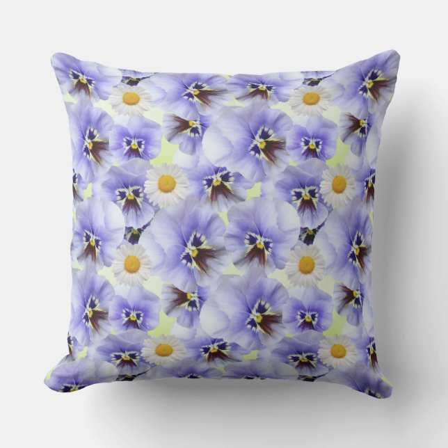 Cojín Decorativo Daisies y Pansies (Anverso)