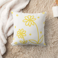 Daisies y puntos 2 - Amarillo limón y blanco