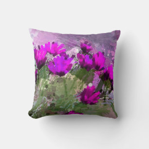 Cojín Decorativo Daisitas africanas con color de agua índigo de par