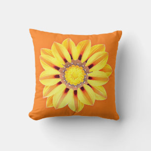 Cojín Decorativo Daisy africano / Gazania - Naranja y amarillo