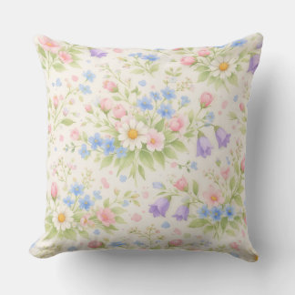 Cojín Decorativo Daisy, Bellflower y Blue Blossom Botánico