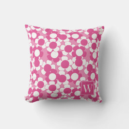 Cojín Decorativo Daisy Bloom Preppy – Rosa Caliente y Monograma Ros