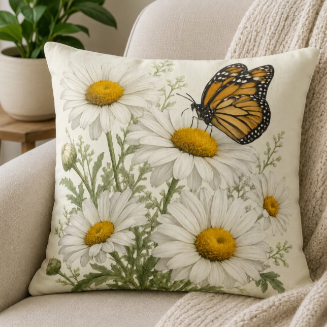 Cojín Decorativo Daisy & Butterfly Bloom (Subido por el creador)
