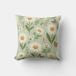 Cojín Decorativo Daisy Dreams – Floral & Butterfly Throw Pillow