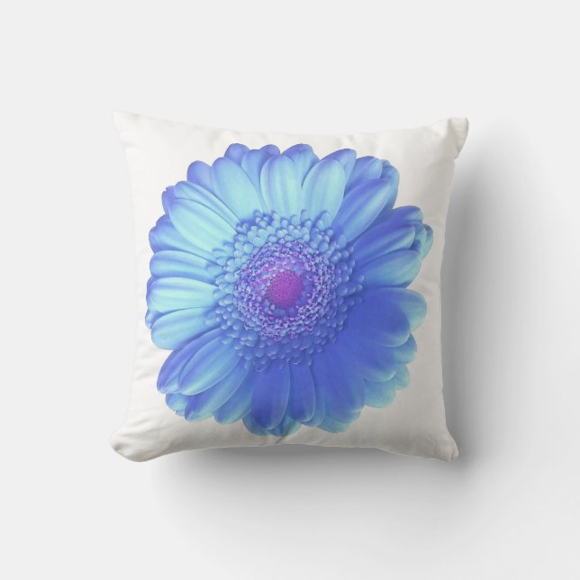 Cojín Decorativo Daisy gerbera azul (Anverso)