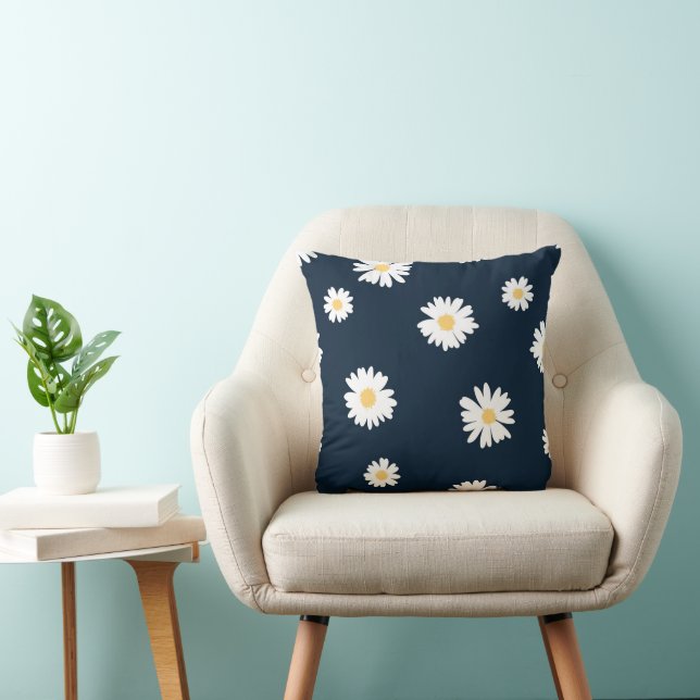 Cojín Decorativo Daisy On Blue Pattern (Silla)