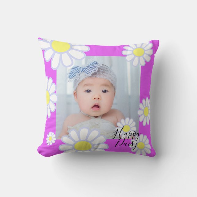 Cojín Decorativo Daisy Simple Violet Photo (Anverso)