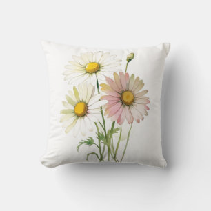 Cojín Decorativo Daisy Watercolor Flower Profesional Moderno