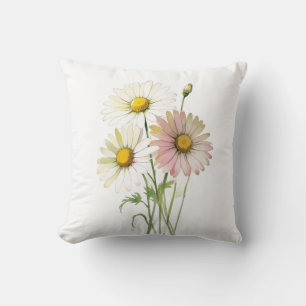 Cojín Decorativo Daisy Watercolor Flower Profesional Moderno