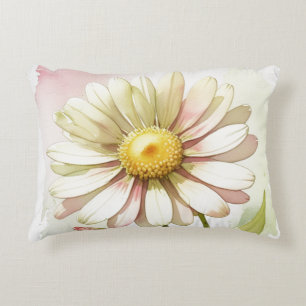 Cojín Decorativo Daisy Watercolor Flower Profesional Moderno