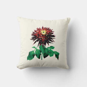 Cojín Decorativo Dalia de Cactus Rojo y Amarillo