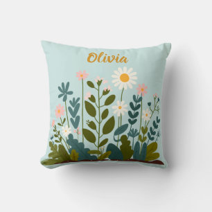 Cojín Decorativo Dalias Florales Personalizadas Elegantes Modernas