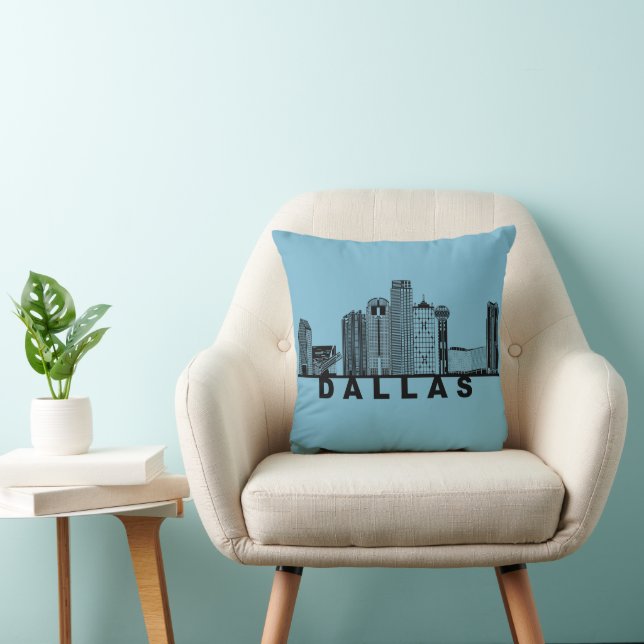 Cojín Decorativo Dallas Skyline Silhouette  (Silla)