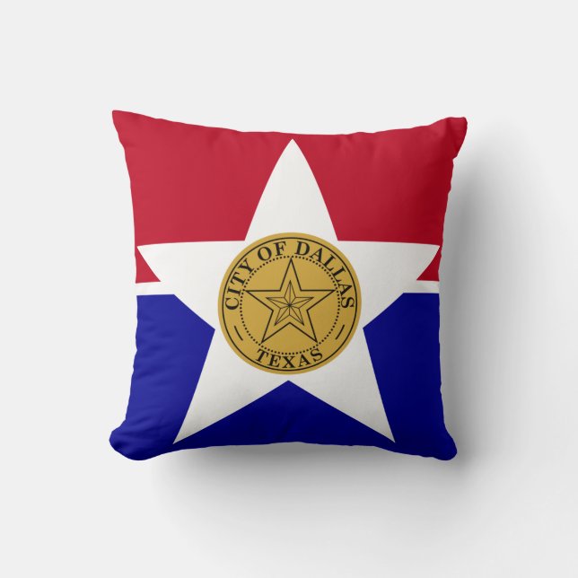 Cojín Decorativo Dallas, Texas, bandera estadounidense MoJo Pillow (Anverso)