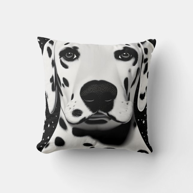 Cojín Decorativo Dalmacia retro negro y blanco (Anverso)