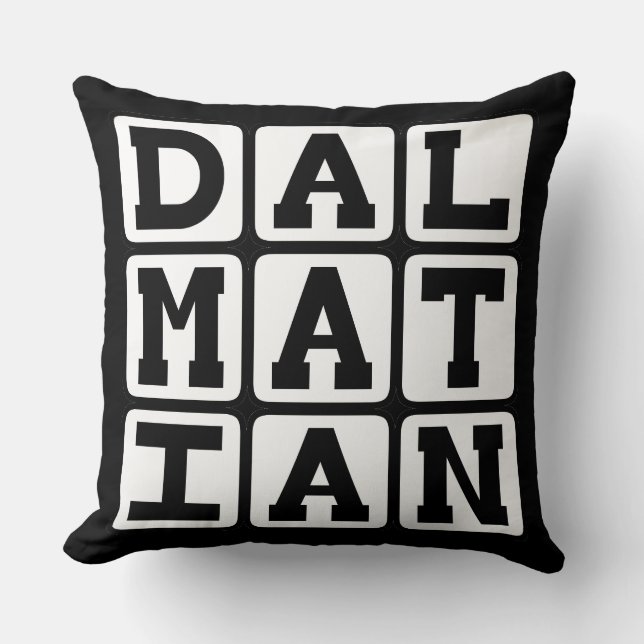 Cojín Decorativo Dálmata, perro de bomberos manchado (Anverso)