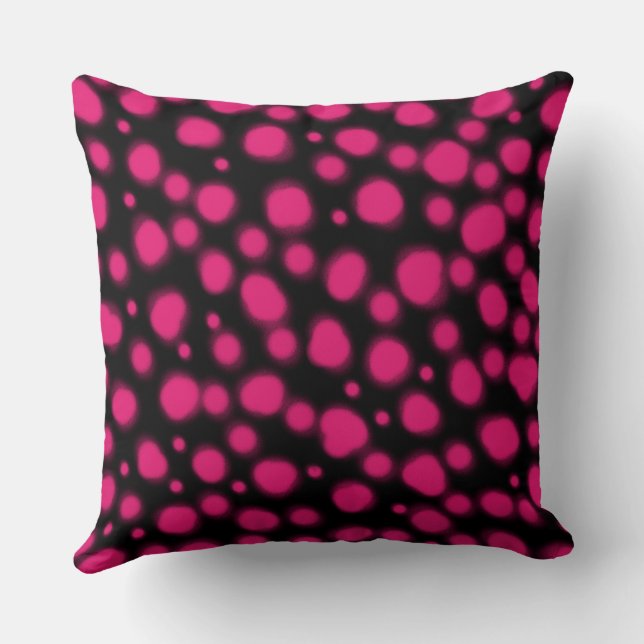 Cojín Decorativo dálmata puntos de impresión animal punto rosa y ne (Reverso )