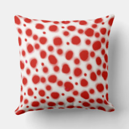 Cojín Decorativo dálmata puntos de la huella animal punto rojo y bl