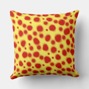 Cojín Decorativo dálmata puntos impresos en rojo y amarillo
