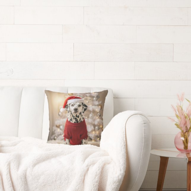 Cojín Decorativo Dalmatian Dog Wearing a Red Christmas Sweater (Sofá)