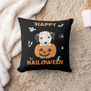 Cojín Decorativo Dalmatian En Calabaza Dulces Perros Felices Hallow