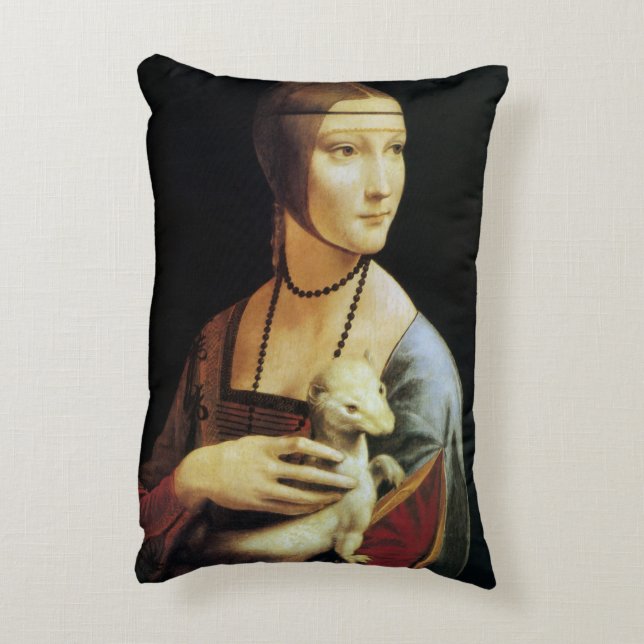 Cojín Decorativo Dama con un armiño de Leonardo da Vinci (Atrás (Vertical))