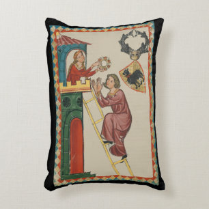 Cojín Decorativo Dama dando regalo a pretendiente, siglo XIV