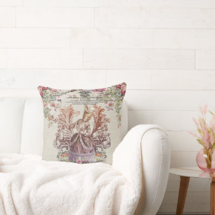 Cojín Decorativo Dama de cosecha francesa con rosas