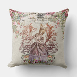 Cojín Decorativo Dama de cosecha francesa con rosas