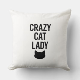 Cojín Decorativo Dama de gato loca - Gracioso regalo de amante de g