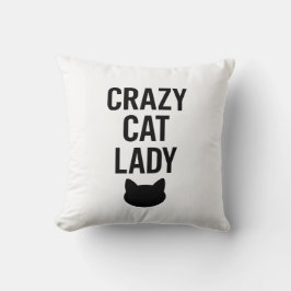 Cojín Decorativo Dama de gato loca - Gracioso regalo de amante de g