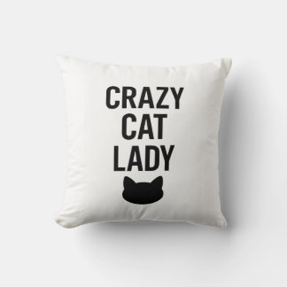 Cojín Decorativo Dama de gato loca - Gracioso regalo de amante de g