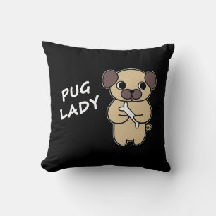 Cojín Decorativo DAMA PUG - Negro