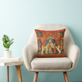 Cojín Decorativo Dama y Unicornio Tapiz Medieval: Arte Francés