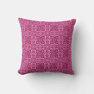 Cojín Decorativo Damasceno medieval Fleur-de-lis, vino de Burdeos