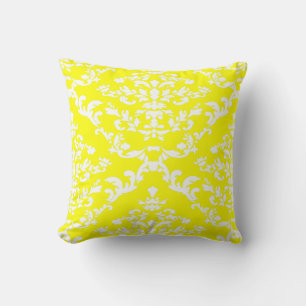 Cojín Decorativo Damasco Amarillo Negrita @ Emporiomoffa
