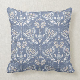 Cojín Decorativo Damasco azul de campo francés