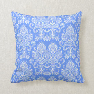 Cojín Decorativo Damasco azul del Victorian del Cornflower