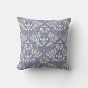 Cojín Decorativo damasco azul francés, chic.