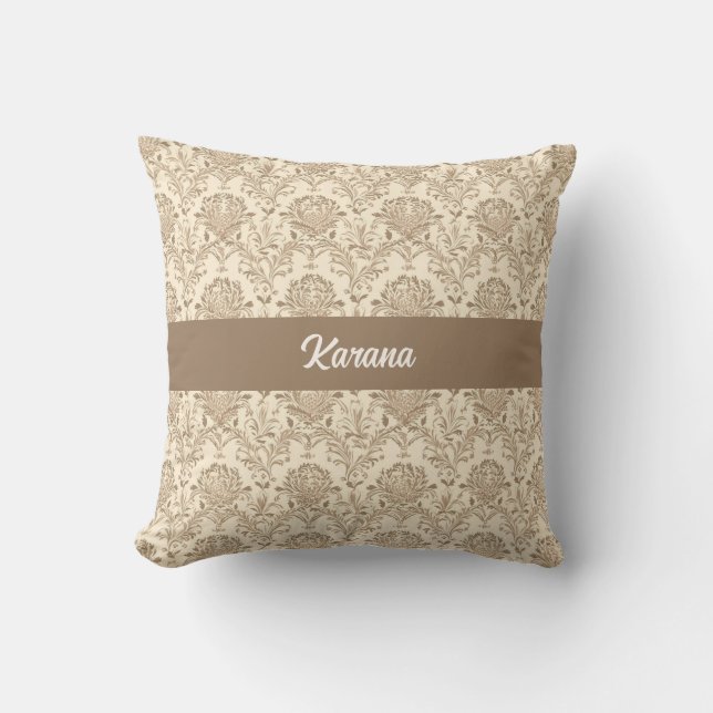Cojín Decorativo Damasco Beige clásico (Anverso)