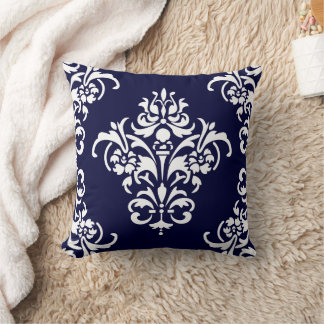 Cojín Decorativo Damasco blanco rojo azul original de SocialiteDesi