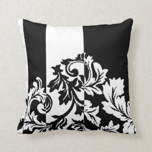 Cojín Decorativo Damasco blanco y negro