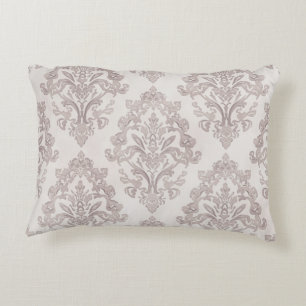 Cojín Decorativo Damasco Clásico Floral Acuarela Suave Terroso