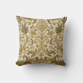 Cojín Decorativo Damasco de la elegancia dorada