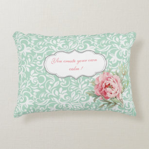 Cojín Decorativo Damasco elegante de moda, Rosas,Mensaje motivacion