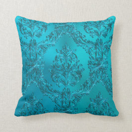Cojín Decorativo Damasco elegante del verde de azules turquesas